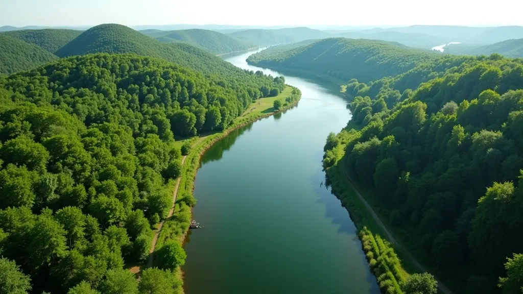 Nemuno upės kilpos iš oro perspektyvos